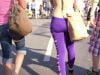 81 hot ravegirl in purple tight leggings