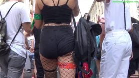 92 blonde teen festive slut in black shorts