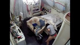 Girl has a security camera in her room and all her actions are recorded