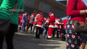 456 santa blue pattern leggings