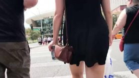 0014 seethru black dress thin material candid video hd booty in public cheeks video