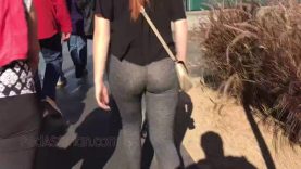 0033 yoga pants public teen ginger candid creepshot hd nice ass grey jiggles see thru