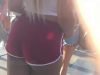 0047 booty shorts black girl ebony nice ass candid walking public up escalator cheeks